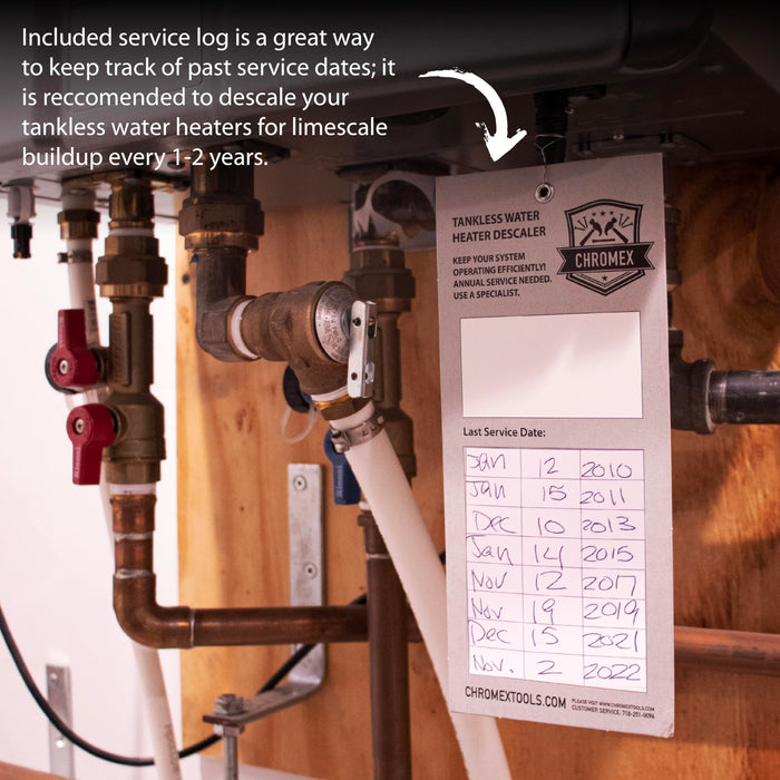 Chromex Tankless Water Heater Descaler Kit – Includes 1 Gallon (128 fl oz) Concentrated Vinegar, Dilutes to 4 Gallons