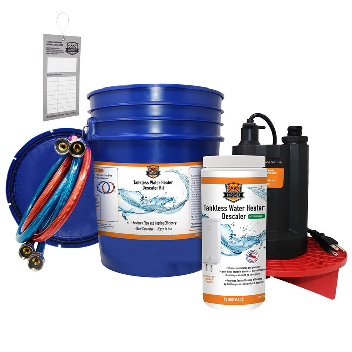 Chromex Tankless Water Heater Descaler Kit - Includes Biodegradable Descaler Solution