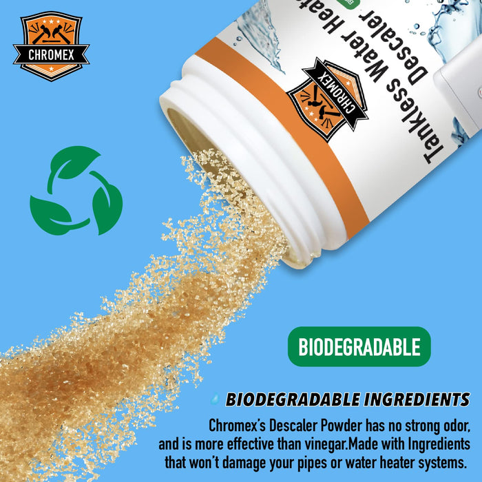 Chromex Tankless Water Heater Descaler Kit - Includes Biodegradable Descaler Solution