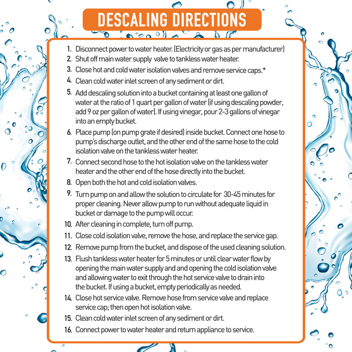 Chromex Tankless Water Heater Descaling Solution | Highly Effective Descaler, 1 Gallon, 128 fl oz, 4 Pack