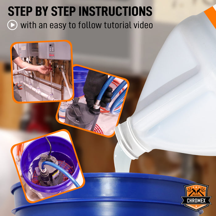 Tankless Water Heater Flush Kit – 1 Gallon Descaling Solution | Heavy-Duty