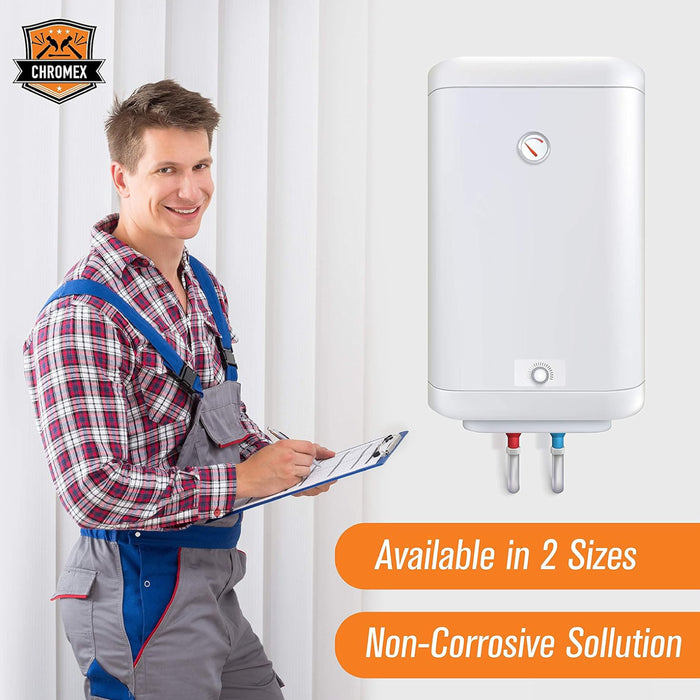 Chromex Tankless Water Heater Descaling Solution | Highly Effective Descaler, 1 Gallon, 128 fl oz, 4 Pack