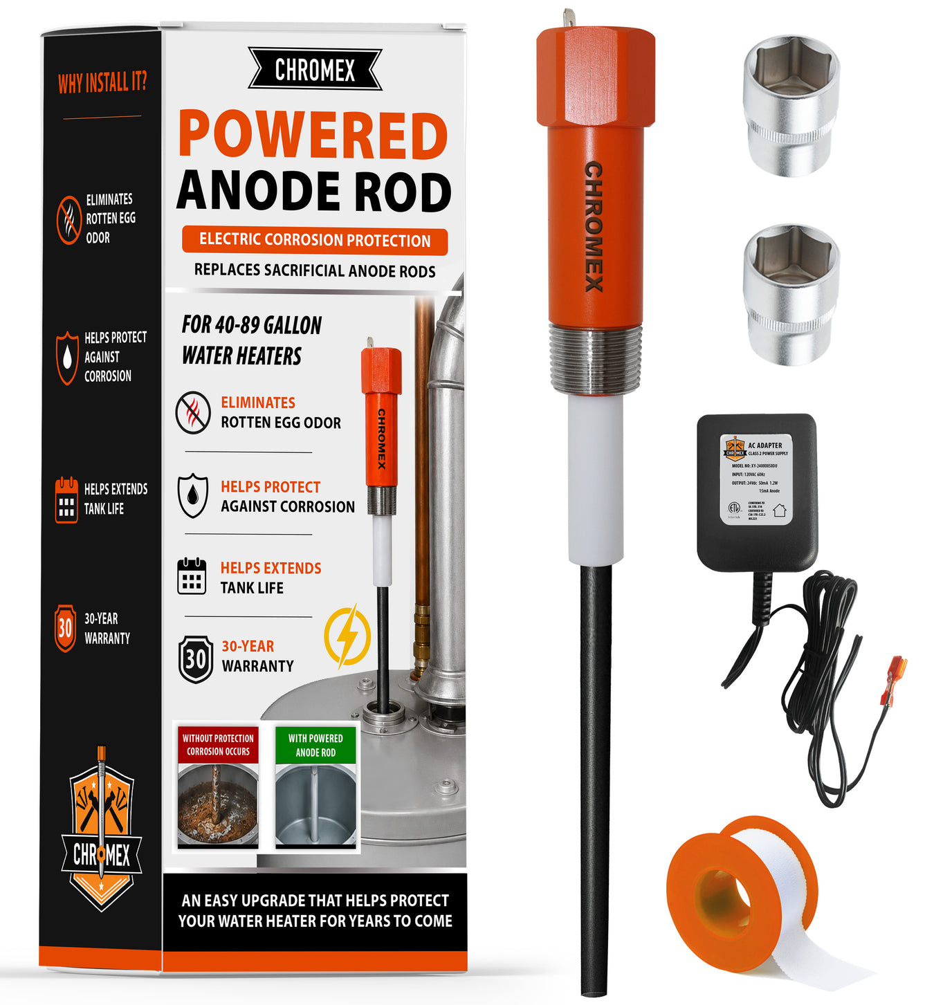 Powered Titanium Anode Rods for Water Heaters