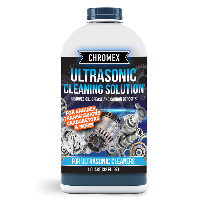 Chromex Ultrasonic Carburetor and Engine Parts Cleaning Solution - Concentrated Degreaser for Ultrasonic Tanks, Quart (32 Fl Oz)