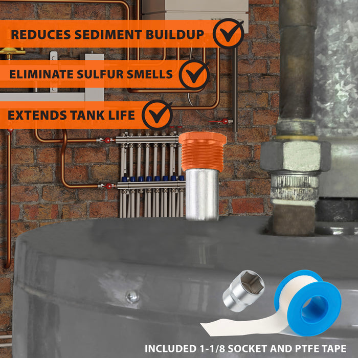 Chromex magnesium anode rod extends water heater tank life