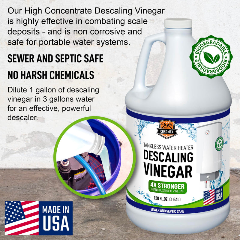Chromex descaling vinegar sewer and septic safe no harsh chemicals