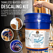 Chromex tankless water heater descaling kit complete to maintain and extend lifespan and remove scale deposits