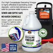 Chromex tankless water heater descaling vinegar 4x stronger sewer and septic safe biodegradable made in USA