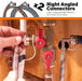 Chromex flush kit x2 right angled connectors color coded braided steel for hot and cold valves easy installation