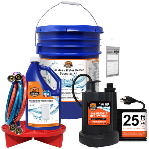 Chromex tankless water heater flush kit 1 qt citric acid descaling solution