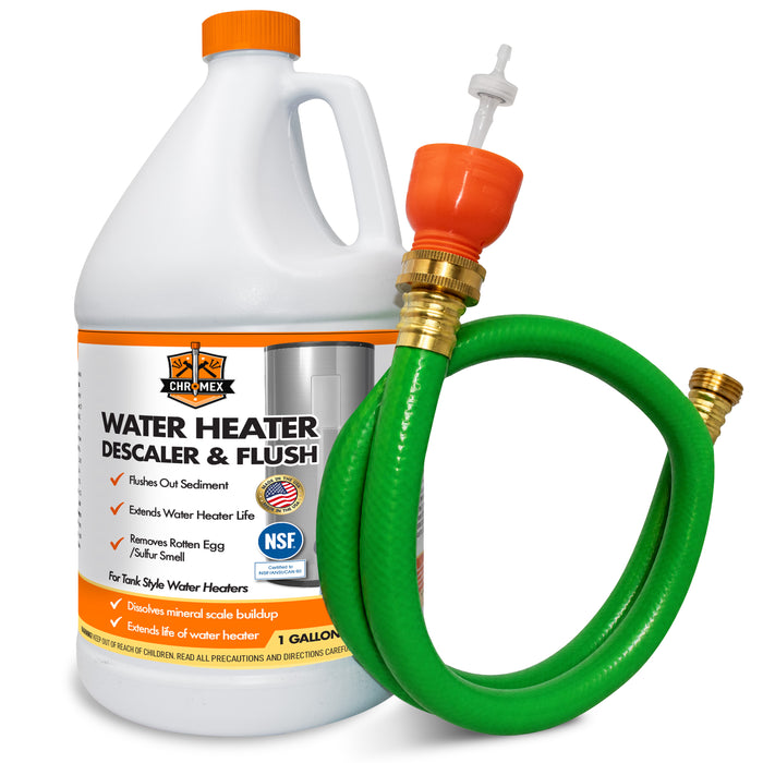 Chromex Water Heater Flush and Descaler, 1 Gallon - Dissolves Calcium, Lime and Scale to Restore Flow and Water Pressure
