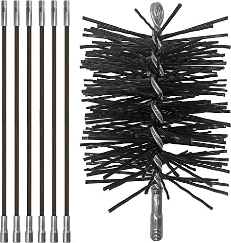 Chimney Cleaning Brush and Fiberglass Rod Kit