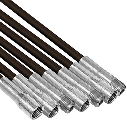 Chromex 7 Piece 3 Foot Chimney Rod Kit | 21 Foot Strong Fiberglass Rod Kit - Standard 1/4" NPT Fittings