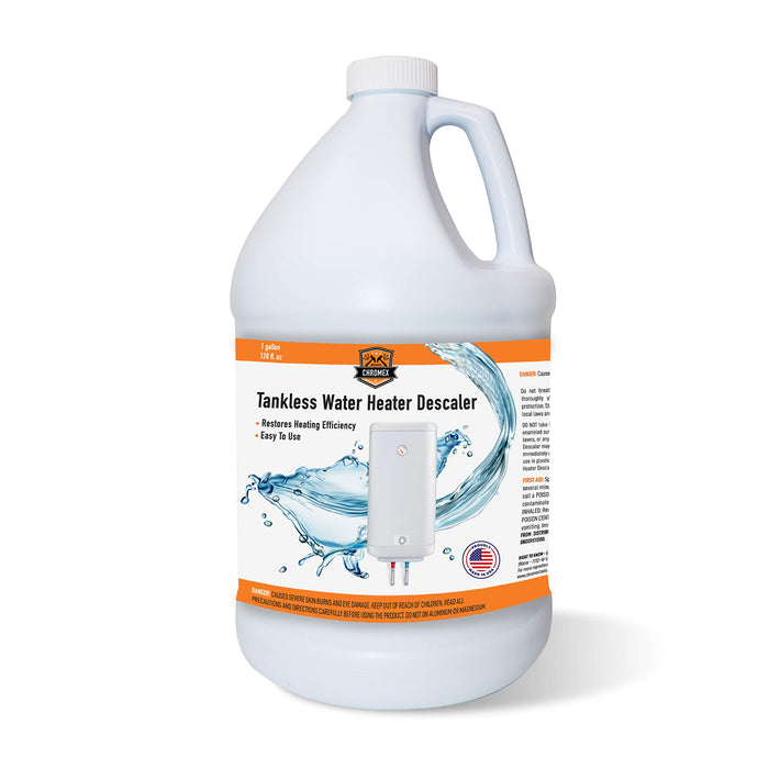 Chromex Tankless Water Heater Descaling Solution | Highly Effective Descaler, 1 gallon, 128 fl oz