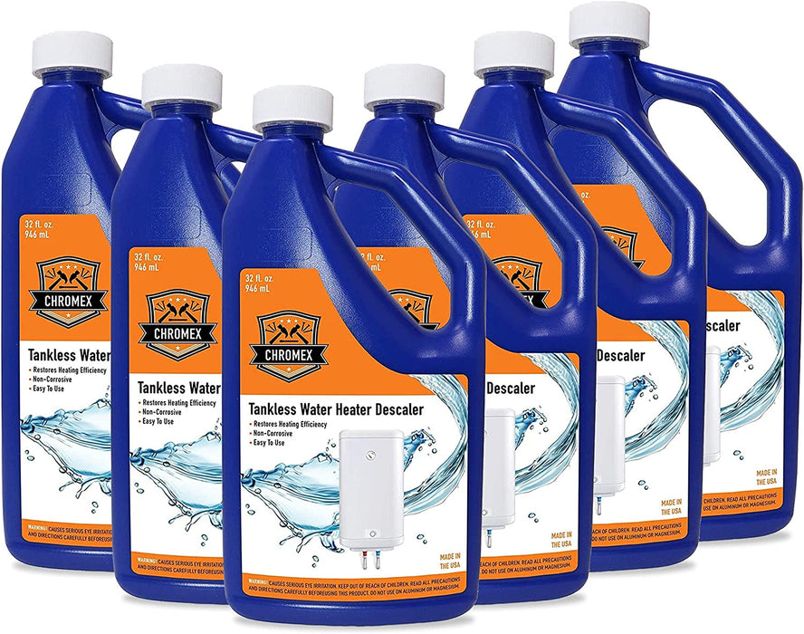Chromex Tankless Water Heater Descaling Solution | Highly Effective Descaler Restores Heating Efficiency, Quart, 32 fl oz (1)