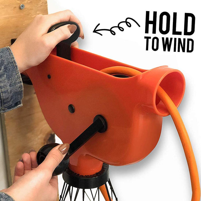 Extension Cord Reel Winder with 2 Fixed and 1 Swivel Wall Mount Brackets