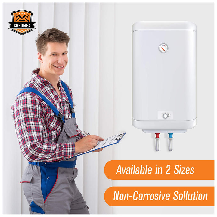 Chromex Tankless Water Heater Descaling Solution | Highly Effective Descaler, 1 Gallon, 128 fl oz, 4 Pack