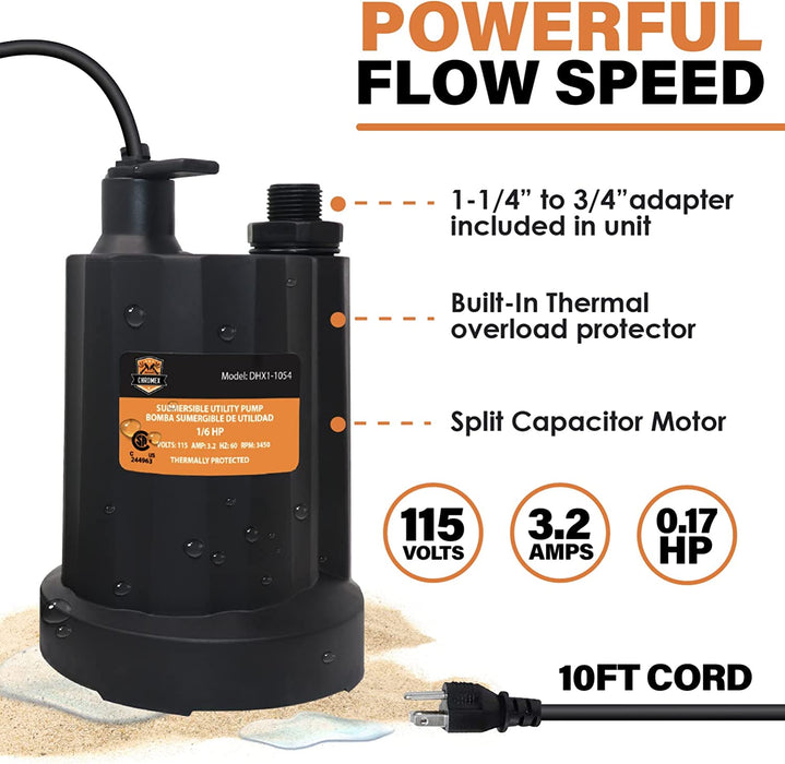 1/6 HP Submersible Utility Pump